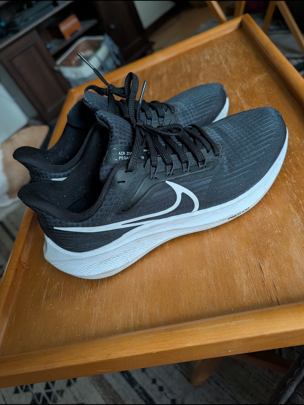 Nike Air Zoom Pegasus Men’s Running Shoes — Black/White